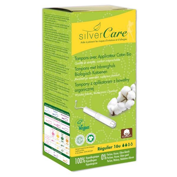 SILVER CARE TAMPONS AVECE APPLICATEUR COTON REGULIER 16U DB1