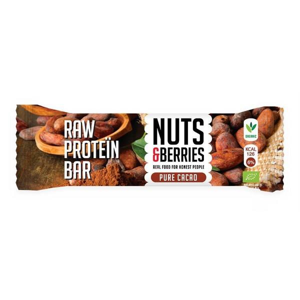 NUTS & BERRIES PURE PROTEIN BARRE CACAO 40GR BF15
