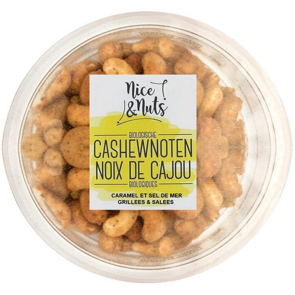 NICE & NUTS NOIX DE CAJOU CARAMEL ET SEL DE MER GRILLEES & SALEES 175GR BF8