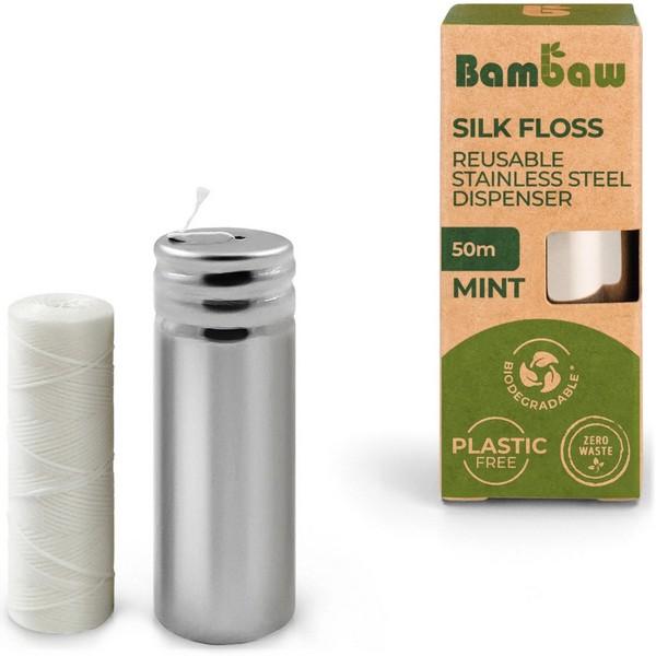 BAMBAW DISTRIBUTEUR FIL DENTAIRE SOIE MENTHE 50M BF1