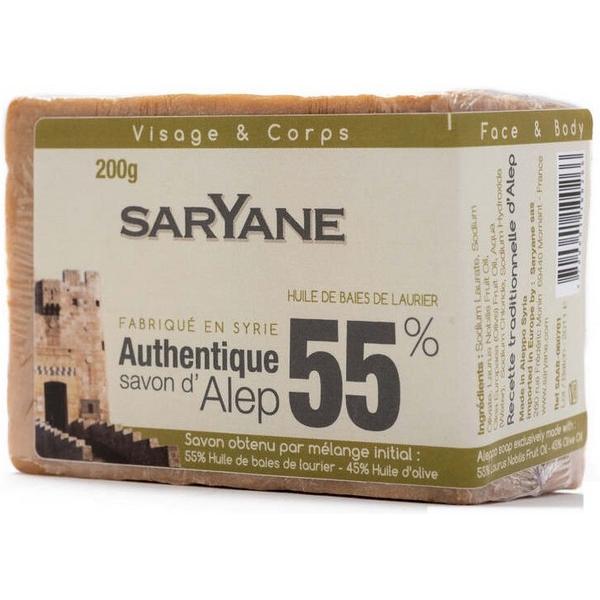 SARYANE SAVON D'ALEP HUILE DE BAIES DE LAURIER 55% 200GR BF1