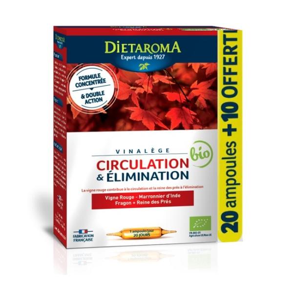 DIETAROMA VINALEGE CIRCULATION & ELIMINATION 30X AMPOULES MN