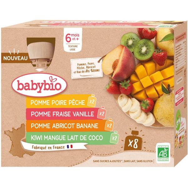 BABYBIO MULTIPACK COMPOTE FRUITS 4 SAVEURS 8X90GR VJ6