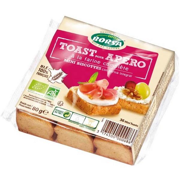 BORSA TOASTS APERO A LA FARINE COMPLETE 36X 80GR HY12