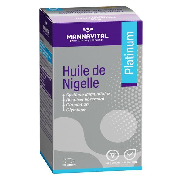 MANNAVITAL HUILE DE NIGELLE PLATINUM 120X SOFTGELS MV1