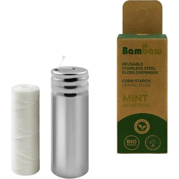 BAMBAW DISTRIBUTEUR FIL DENTAIRE AMIDON DE MAIS MENTHE 50M BF1